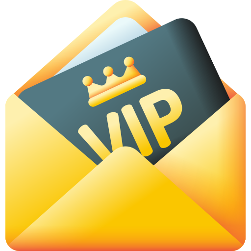 Ikona animowanej karty VIP w kopercie